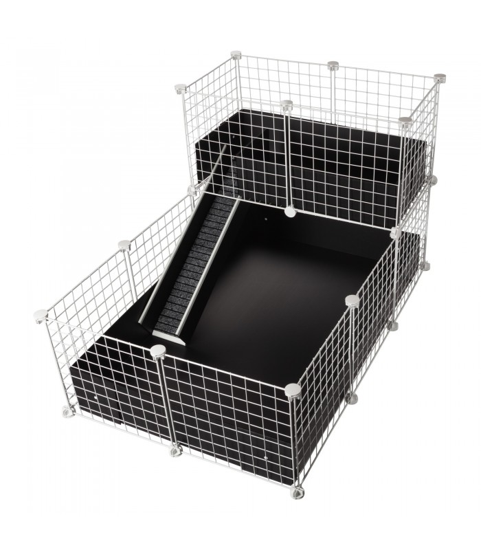CagesCubes - Cage CyC Deluxe 2X3 avec grenier 2X1 pour cochons d'Inde