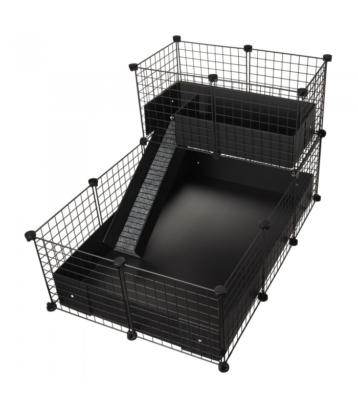 CagesCubes - Cage CyC Deluxe 2X3 avec grenier 2X1 pour cochons d'Inde