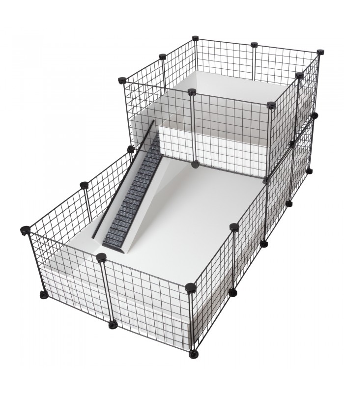 CagesCubes - Gabbia CyC Deluxe 2X4 con Loft 2X2 per porcellini d'India