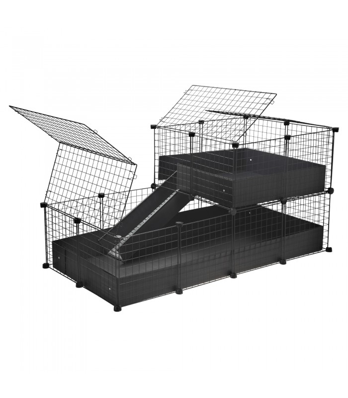 CagesCubes - Cage CyC Deluxe 2X4 avec grenier 2X2 pour lapins