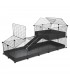 CagesCubes - CyC Deluxe 2X5 Cage con 2X2 Loft per Conigli