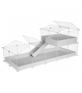 CagesCubes - Cage CyC Deluxe 2X5 avec grenier 2X2 pour lapins