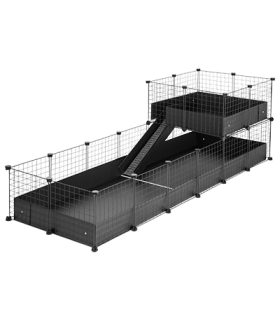 CagesCubes - Gabbia CyC Deluxe 2X6 con Loft 2X2 per porcellini d'India