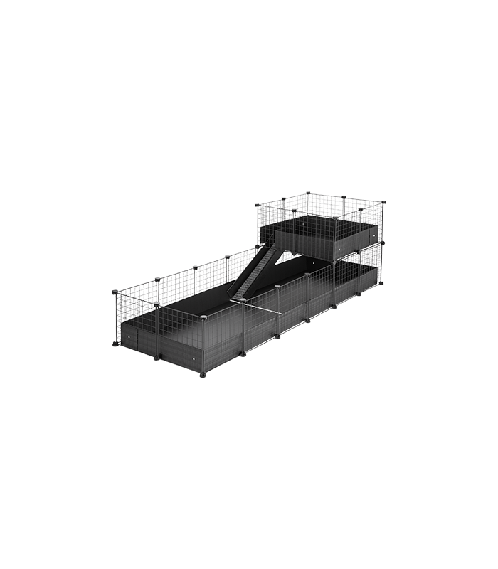 CagesCubes - Cage CyC Deluxe 2X6 avec Loft 2X2 pour cochons d'Inde