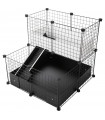 CagesCubes - CyC Deluxe Compact Cage "Elegance Black and White" 2X2 con Loft 2X1