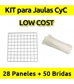 CagesCubes - KIT LOW COST bianco per Gabbie C&C (28 pannelli - 50 flange)