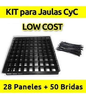 CagesCubes - KIT LOW COST noir pour Cages C&C (28 panneaux - 50 brides)