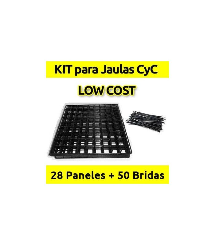 CagesCubes - KIT LOW COST nero per Gabbie C&C (28 pannelli - 50 flange)