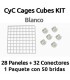 CagesCubes - White KIT for C&C Cages (28 panels / grids and 32 connectors)